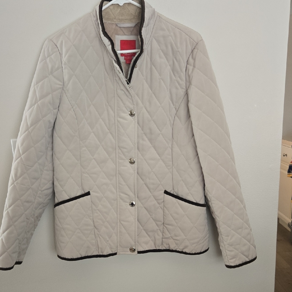 Womens ESPRIT Quilted Jacket Light Khaki Sz Med
